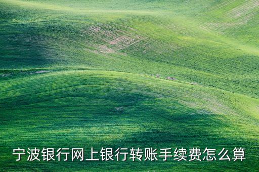 寧波銀行網(wǎng)上銀行轉(zhuǎn)賬手續(xù)費怎么算