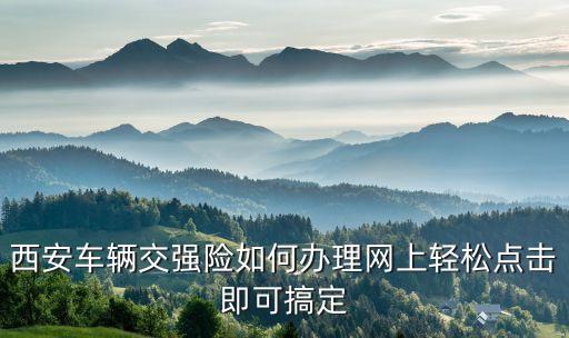網(wǎng)上怎么交汽車強險，西安車輛交強險如何辦理網(wǎng)上輕松點擊即可搞定