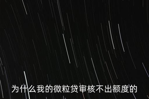 為什么我的微粒貸審核不出額度的