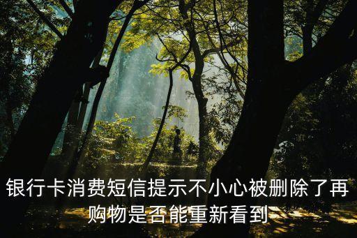銀行卡消費(fèi)短信提示不小心被刪除了再購(gòu)物是否能重新看到