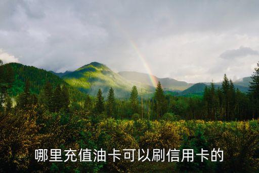 哪里充值油卡可以刷信用卡的