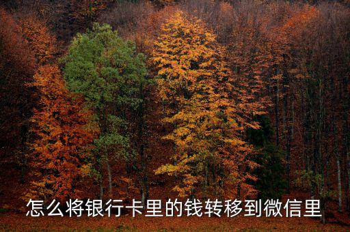 怎么將銀行卡里的錢轉移到微信里