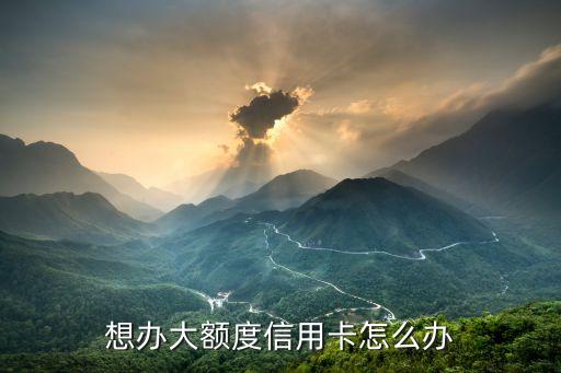 想辦大額度信用卡怎么辦