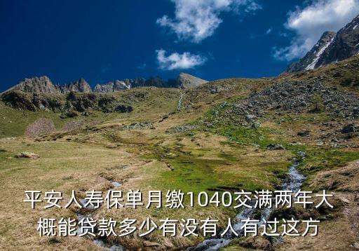 平安人壽保單月繳1040交滿兩年大概能貸款多少有沒有人有過這方