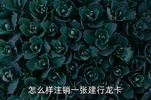 建行龍商戶怎么注銷(xiāo)，怎么樣注銷(xiāo)一張建行龍卡