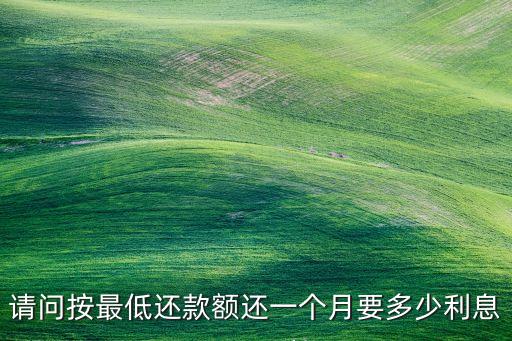 請問按最低還款額還一個月要多少利息