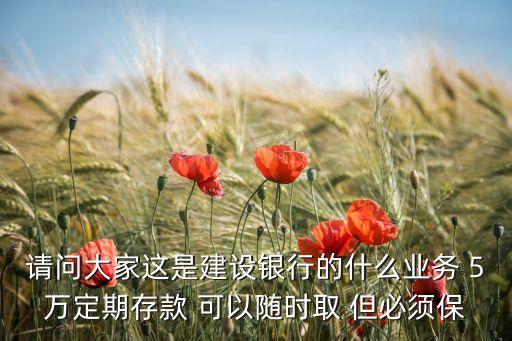 請(qǐng)問(wèn)大家這是建設(shè)銀行的什么業(yè)務(wù) 5萬(wàn)定期存款 可以隨時(shí)取 但必須保
