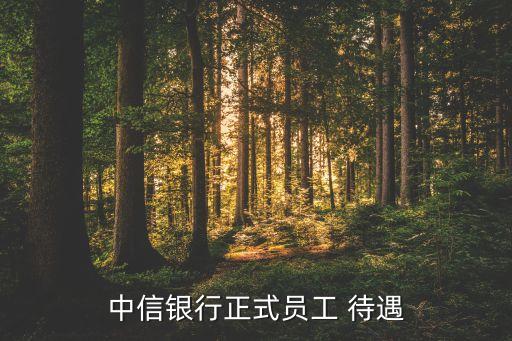 中信銀行正式員工 待遇