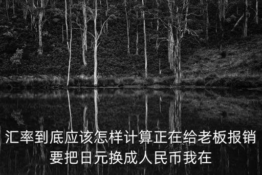 匯率到底應(yīng)該怎樣計(jì)算正在給老板報(bào)銷(xiāo)要把日元換成人民幣我在