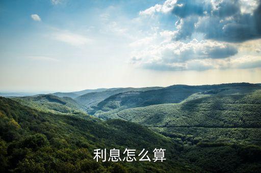 利息怎么算