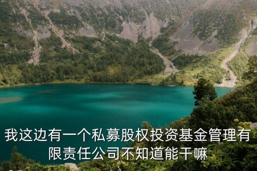 我這邊有一個私募股權(quán)投資基金管理有限責任公司不知道能干嘛