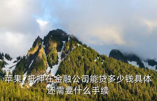 蘋果7抵押在金融公司能貸多少錢具體還需要什么手續(xù)