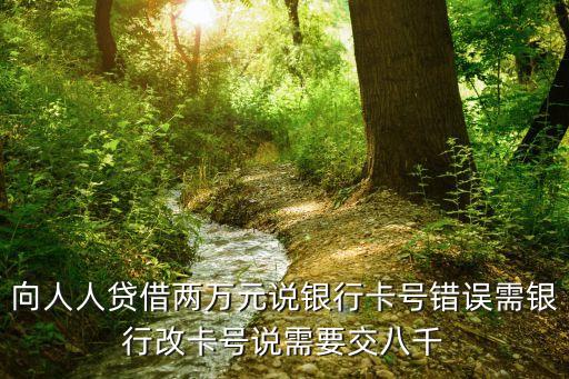 向人人貸借兩萬元說銀行卡號錯誤需銀行改卡號說需要交八千