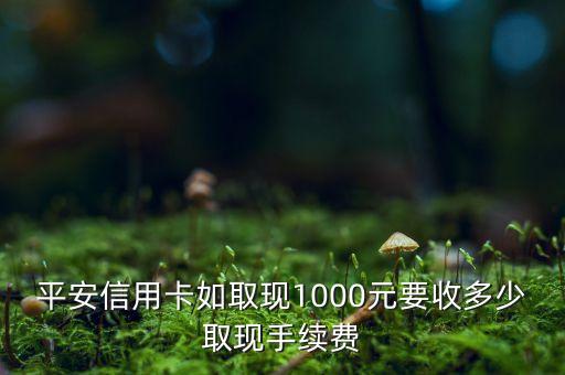 平安信用卡如取現(xiàn)1000元要收多少取現(xiàn)手續(xù)費
