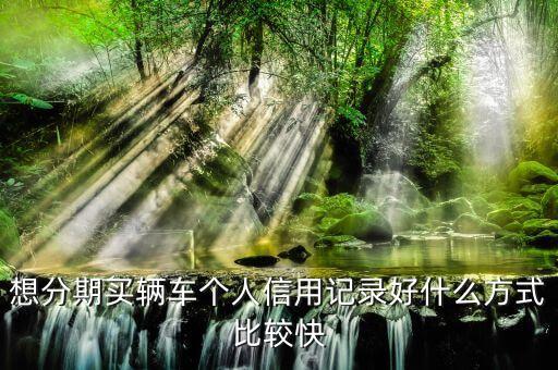 想分期買輛車個人信用記錄好什么方式比較快