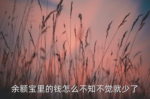 余額寶里的錢怎么不知不覺(jué)就少了
