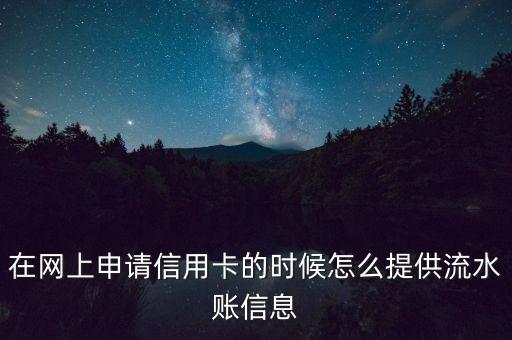 在網上申請信用卡的時候怎么提供流水賬信息