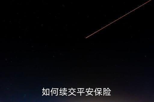如何續(xù)交平安保險(xiǎn)