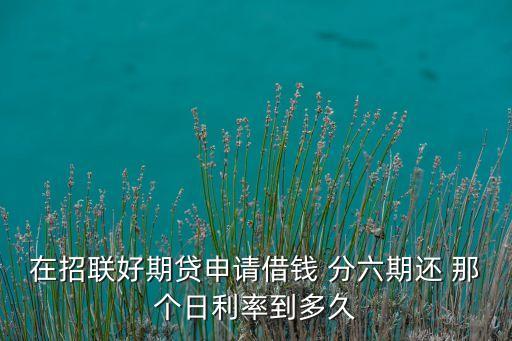 在招聯(lián)好期貸申請借錢 分六期還 那個日利率到多久