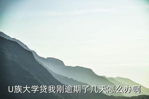 校園貸逾期一天怎么辦，U族大學貸我剛逾期了幾天怎么辦啊
