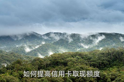 如何提高信用卡取現(xiàn)額度