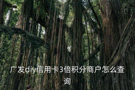 廣發(fā)diy信用卡3倍積分商戶怎么查詢