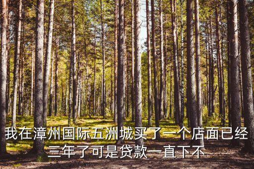 我在漳州國際五洲城買了一個店面已經(jīng)三年了可是貸款一直下不