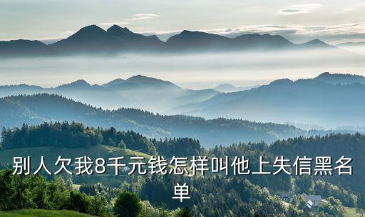 別人欠我8千元錢怎樣叫他上失信黑名單