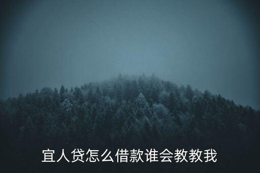 宜人貸怎么才能貸，我在宜人貸怎么才能貸款