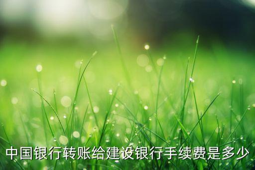 中國銀行轉(zhuǎn)賬給建設(shè)銀行手續(xù)費(fèi)是多少