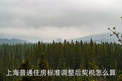 上海普通住房標(biāo)準(zhǔn)調(diào)整后契稅怎么算