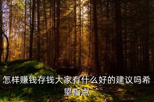 怎樣賺錢(qián)存錢(qián)大家有什么好的建議嗎希望指點(diǎn)