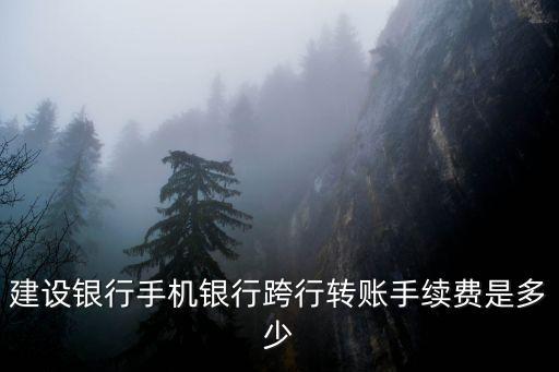 手機上怎么跨行轉(zhuǎn)賬手續(xù)費是多少錢，建設(shè)銀行手機銀行跨行轉(zhuǎn)賬手續(xù)費是多少