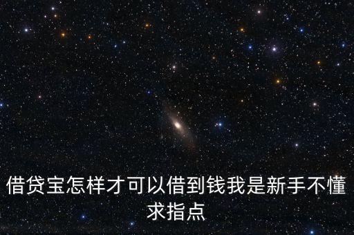 借貸寶怎樣才可以借到錢我是新手不懂求指點(diǎn)