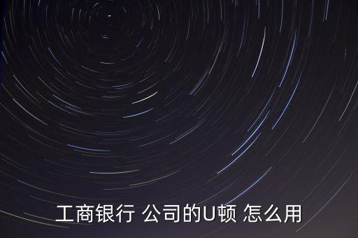 工商銀行 公司的U頓 怎么用