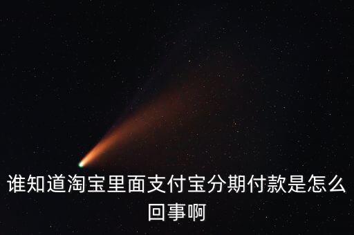 誰知道淘寶里面支付寶分期付款是怎么回事啊