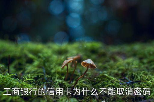 工商銀行的信用卡為什么不能取消密碼