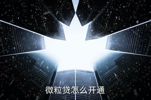 微信的貸怎么開通，微粒貸怎么開通