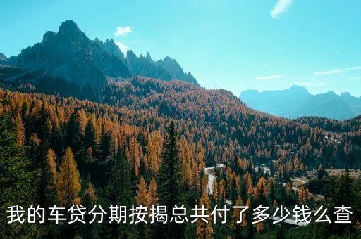 我的車(chē)貸分期按揭總共付了多少錢(qián)么查
