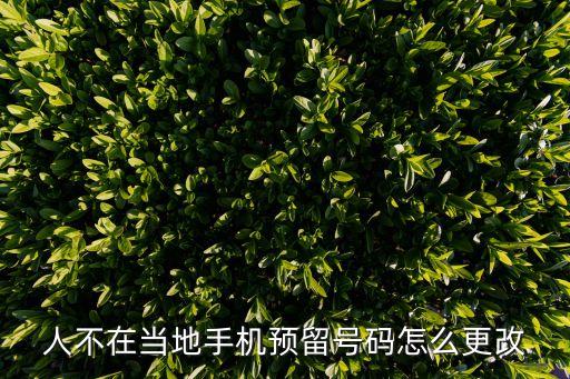 人不在當(dāng)?shù)厥謾C(jī)預(yù)留號(hào)碼怎么更改