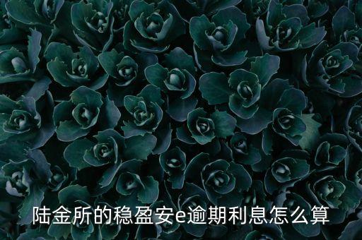 陸金所的穩(wěn)盈安e逾期利息怎么算