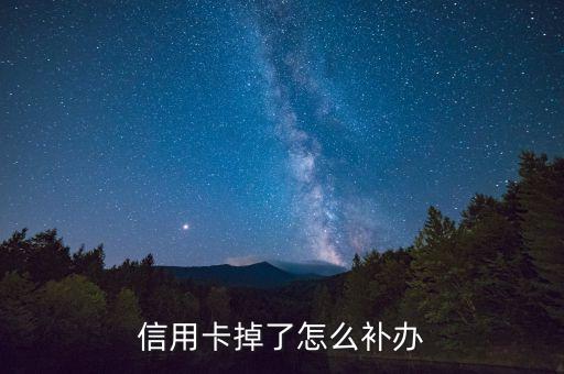 信用卡掉了怎么補辦