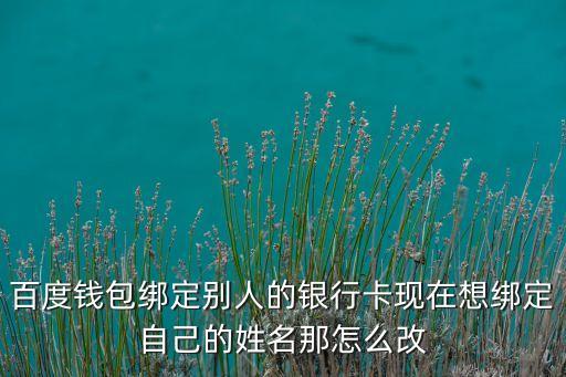百度錢(qián)包綁定別人的銀行卡現(xiàn)在想綁定自己的姓名那怎么改