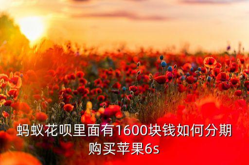螞蟻花唄里面有1600塊錢如何分期購買蘋果6s