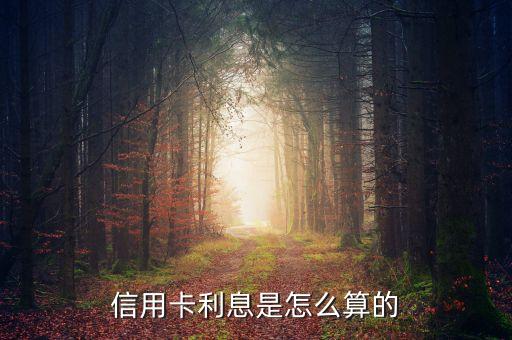 信用卡利息是怎么算的