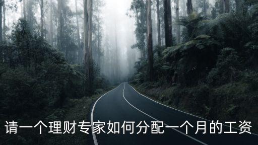 請一個理財專家如何分配一個月的工資