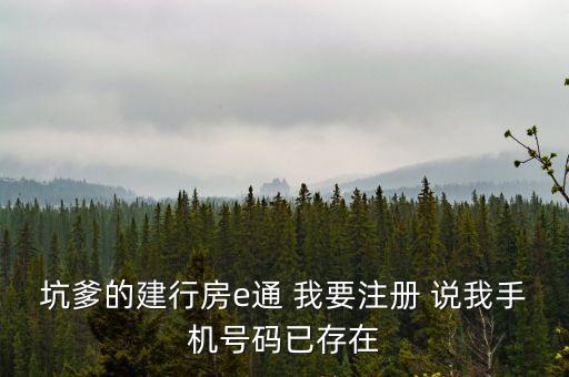 坑爹的建行房e通 我要注冊 說我手機(jī)號碼已存在