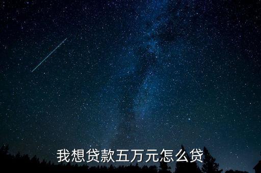 我想貸款五萬元怎么貸
