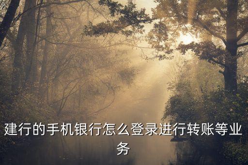 怎么登陸建設(shè)手機銀行，建行的手機銀行怎么登錄進行轉(zhuǎn)賬等業(yè)務(wù)