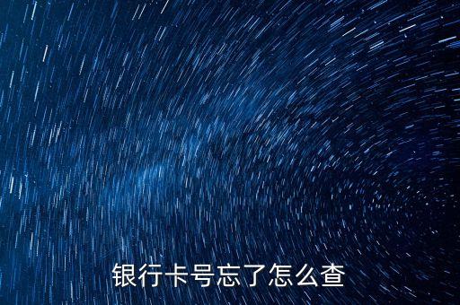 銀行卡號忘了怎么查